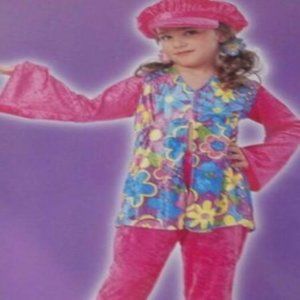 Hippie Flower Power 70's Girls Costume - Totally Ghoul-Medium(10-12)-New